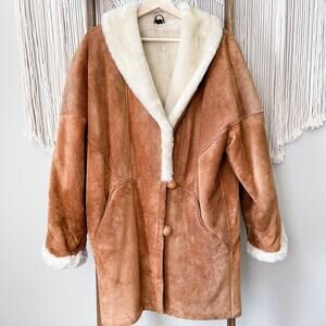 Vintage Synergy Faux Fur Lined Leather Coat